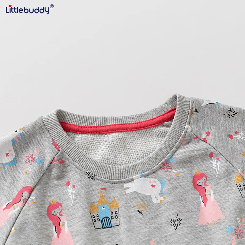 

littlebuddyGirls' Autumn Sweatshirt Long Sleeve Girls Sweatshirt Autumn Style Cartoon Print Pullover for Girls