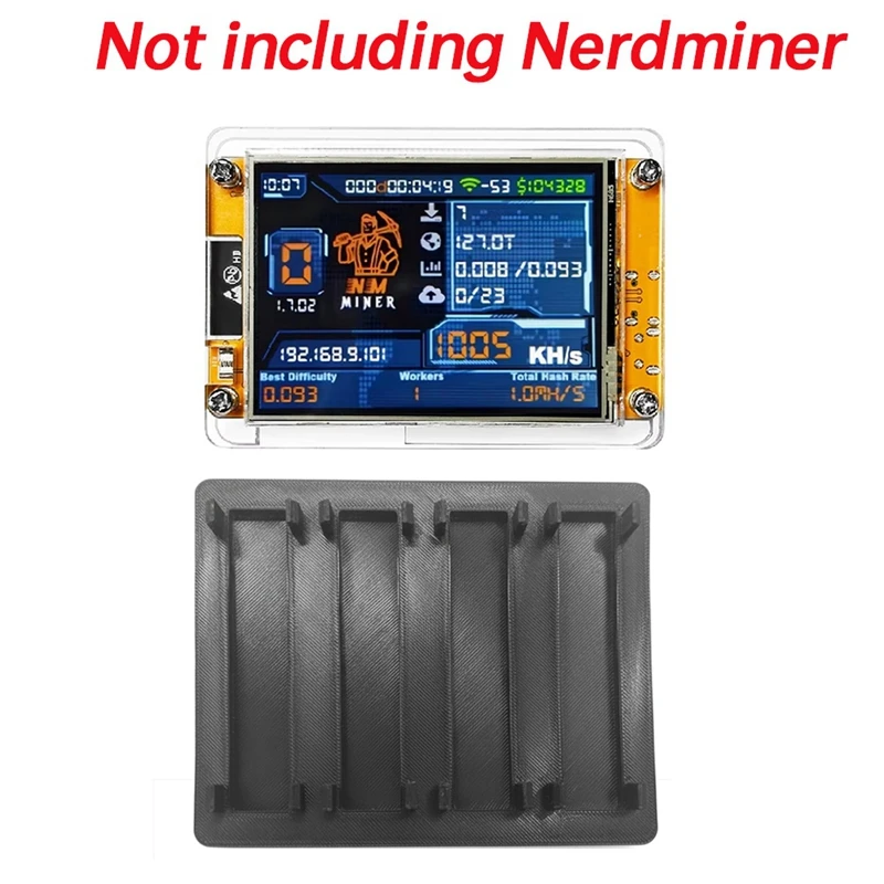 Super Sale NMMiner 2.8 Inch 4 Slots Base Bracket for NerdMiner Bitcoin Crypto Solo Lottery Miner 4 Slots Stand Black