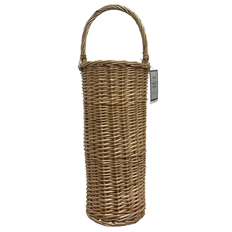 Support de parapluie en saule fait à la main, bac de rangement en rotin tissé pour parapluies, bâtons de marche et œuvres d'art, Vase de sol d'entrée Boho naturel