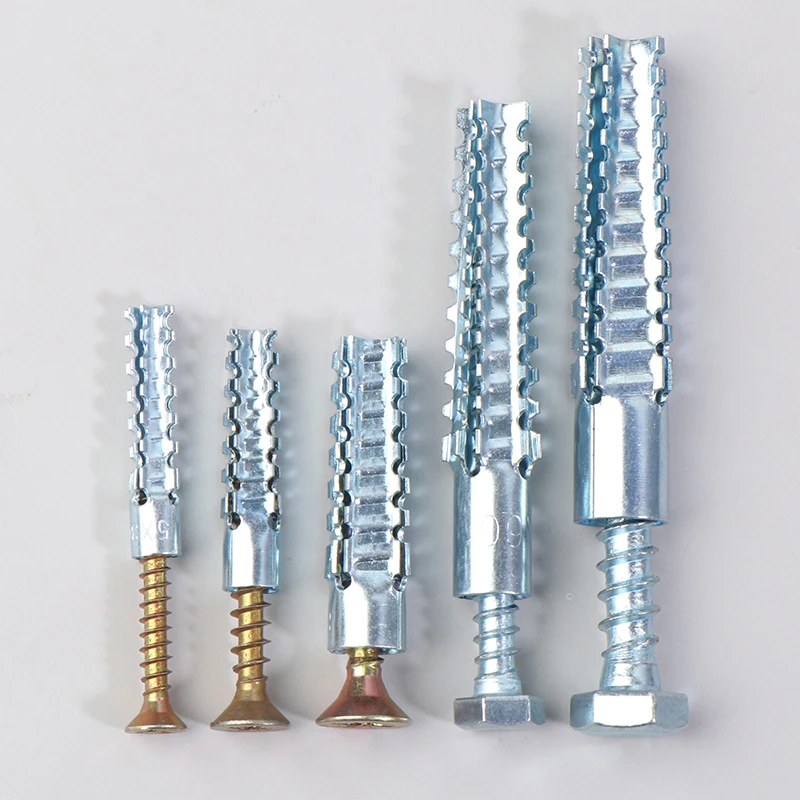 Металлическая зубчатая расширительная трубка, саморезы, заглушка для сверления труб, анкеры для бетонной стены, крепежные детали, наборы болтов