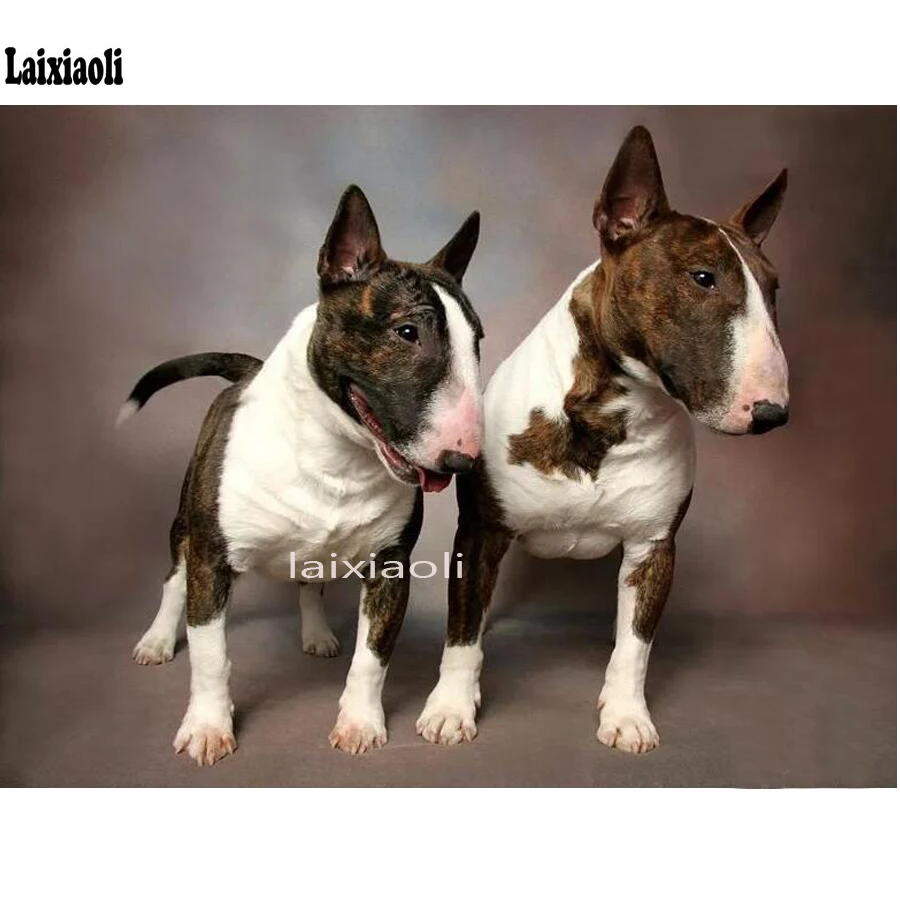 Bull Terrier Dog DIY 5D Full Diamond Painting Animal Bull Terrier Dog Cross Stitch Diamond Mosaic Crafts Embroidery Needlework