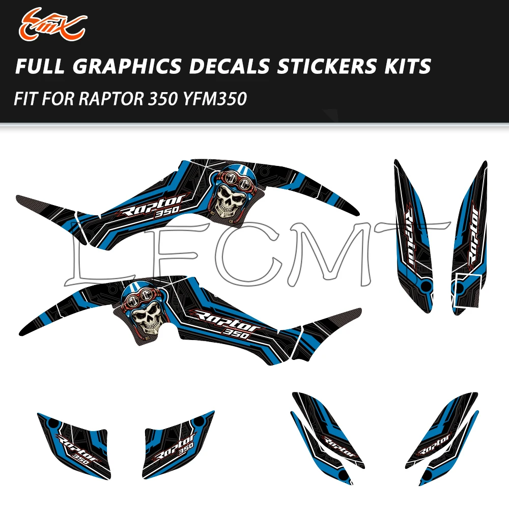 

Full Set ATV Graphic Decals Motorcycle Fairings Background Decoration Sticker Kit Fit for Yamaha RAPTOR 350 YFM350 Raptor350