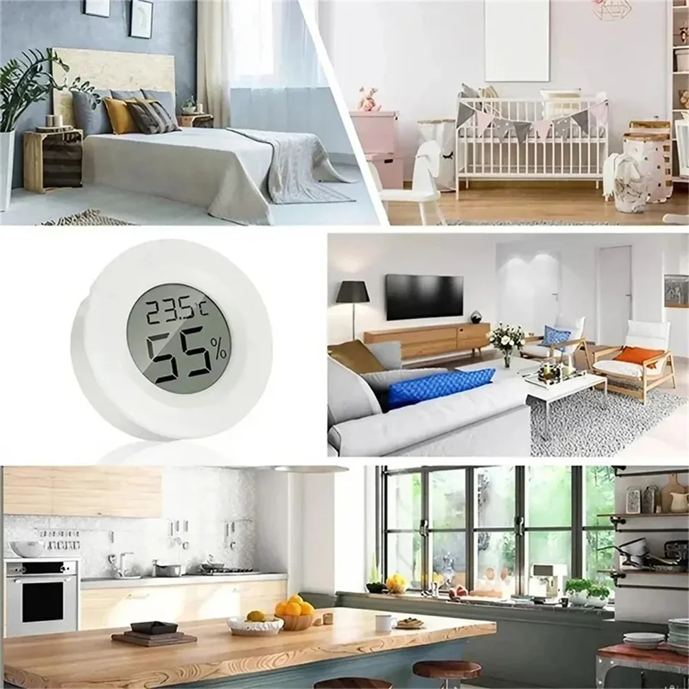 Mini Circular Electronic Temperature Hygrometer Led Electronic Display Indoor Household Thermometer Portable Outdoor Hygrometer