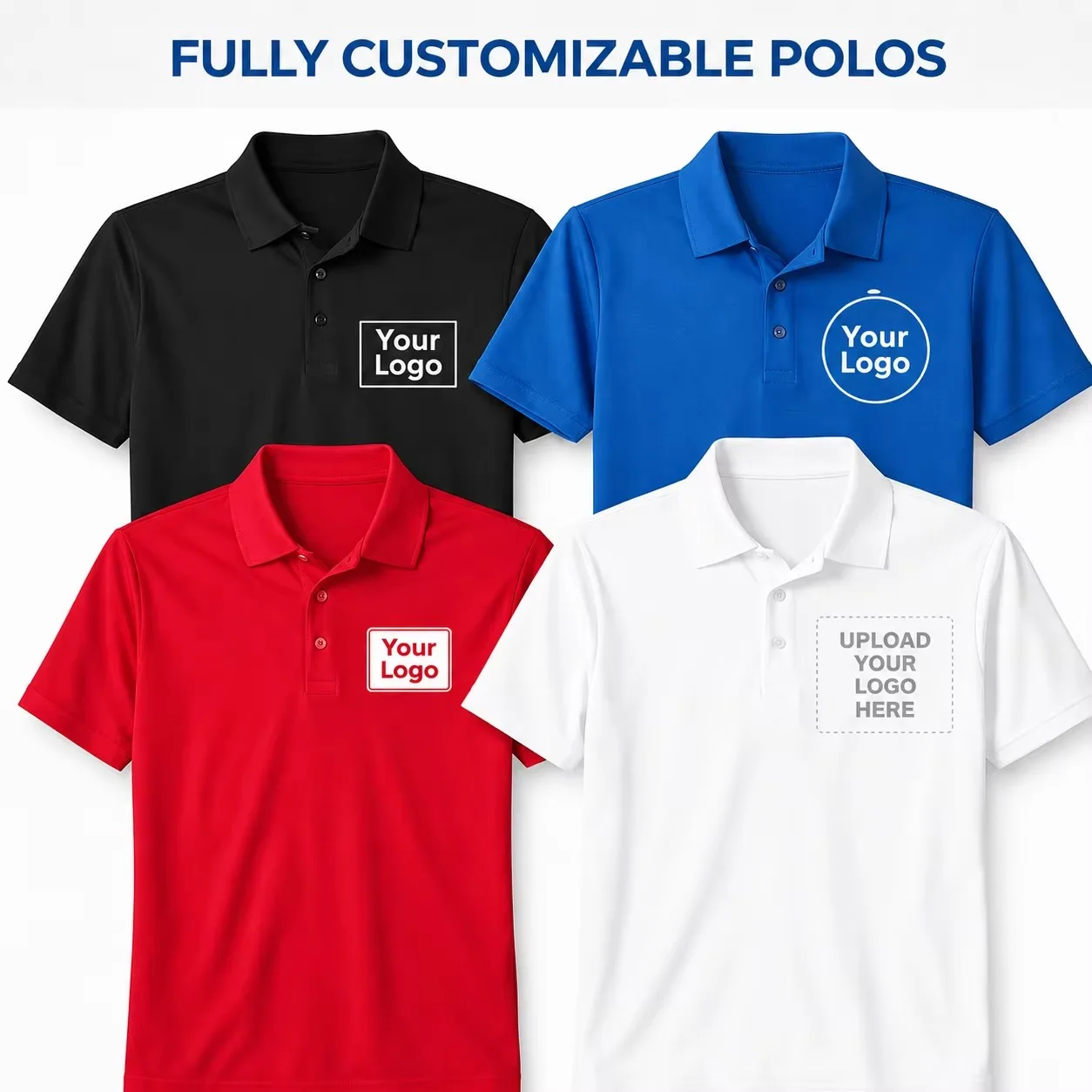 Custom Logo Polo Shirts 2PCS Combed Cotton Short Sleeve for Men Women Personalized Company Uniforms Business Team Workwear