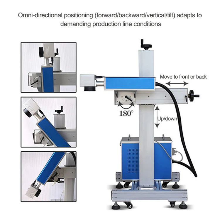 Automatic Flying Fiber Laser Writing Marking Machine for Production Line PVC Pipe Tube Date Code Logo Engraving 20W 30W 50W