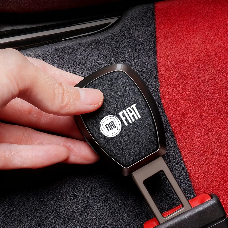 Metal Suede Car Seat Belt Extender Safety Buckle For Fiat 500 Panda Cronos Argo Punto Tipo Doblo Abarth Bravo Stilo Ducato Pondo