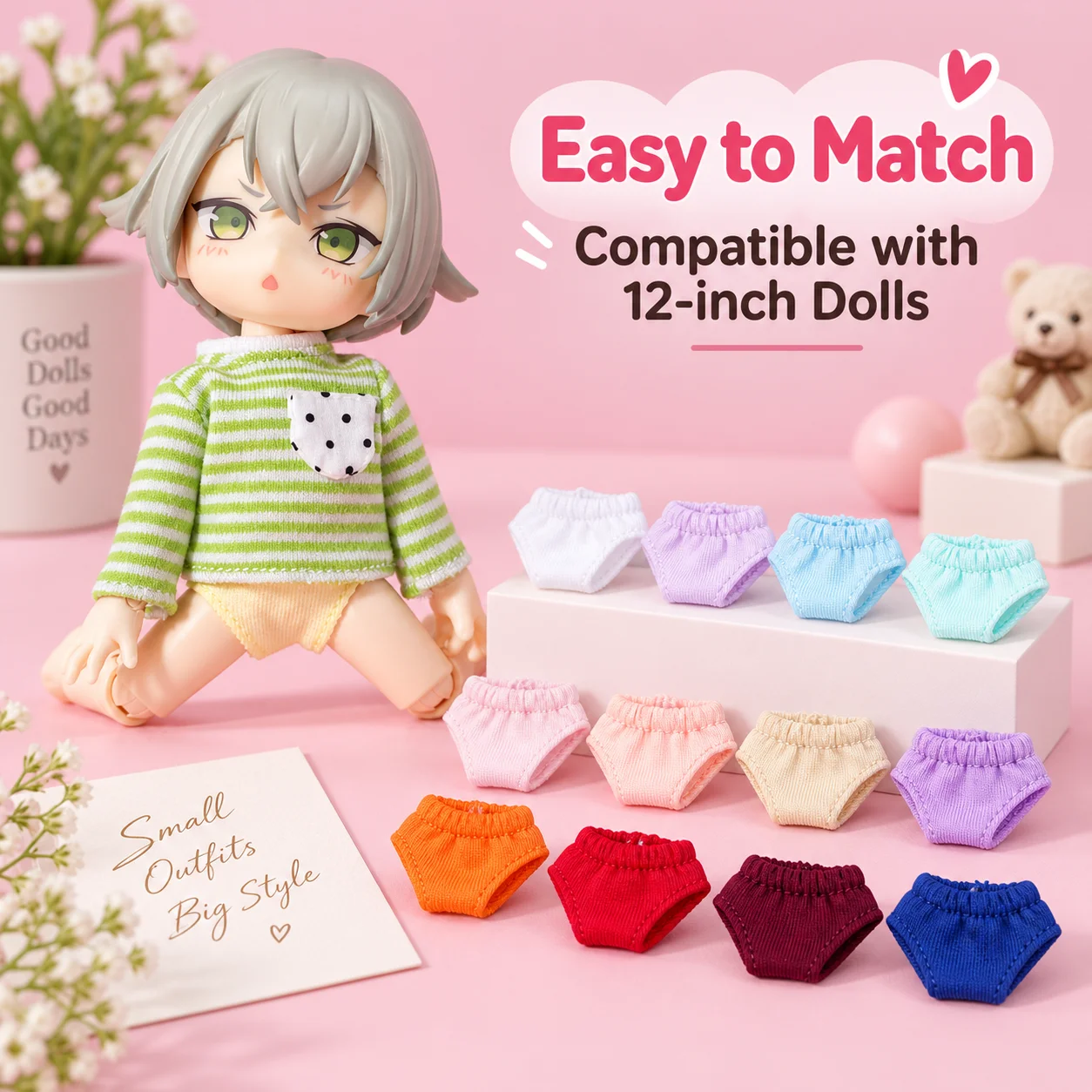 Mini toy accessories, small underwear, ob11 doll clothes accessories, small underwear, base underwear, 12 point doll, Asi 2.0 3.