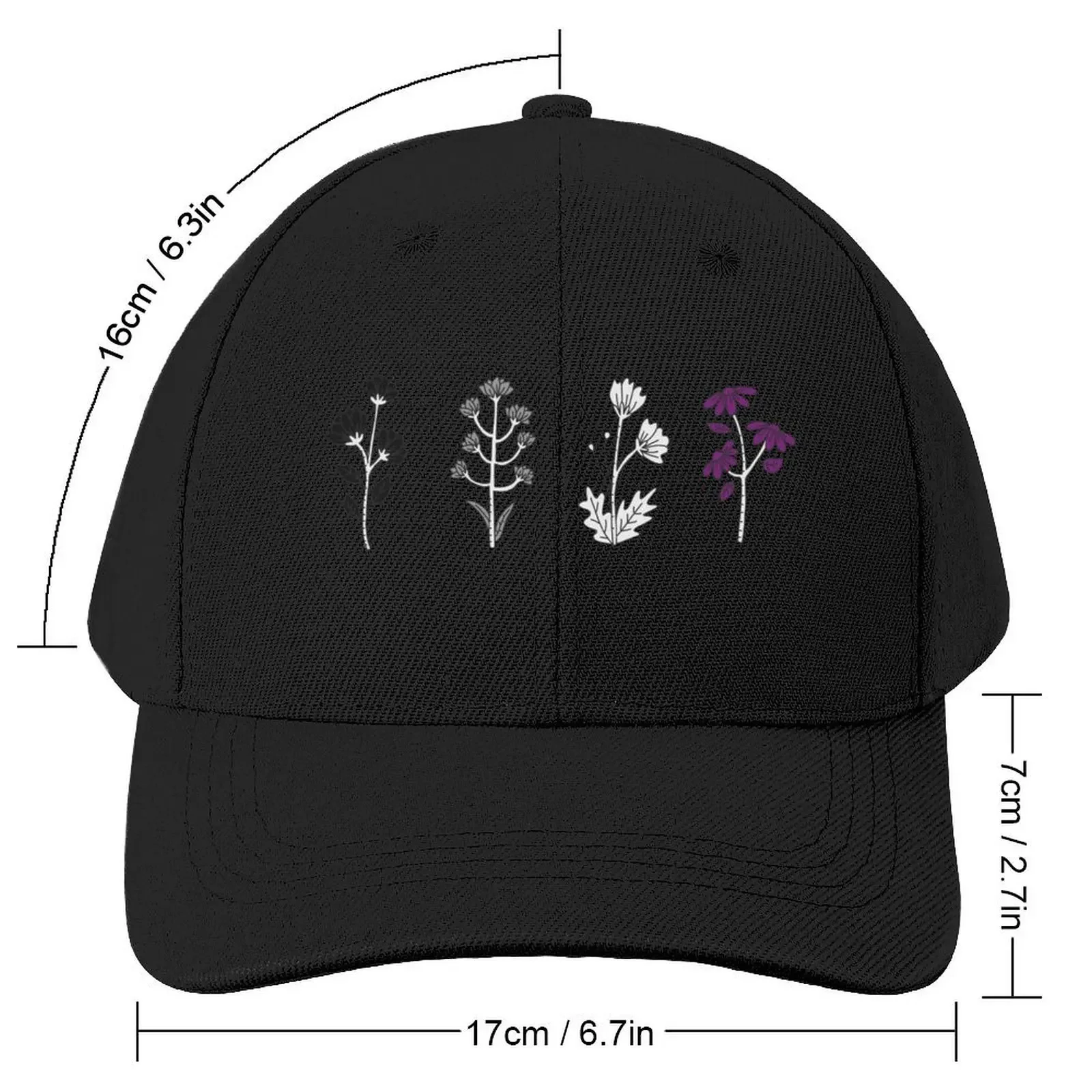 Asexual Wildflowers Plants Ace Pride Asexuality Subtle Queer Baseball Cap Christmas Hat Vintage Men's Hats Women's