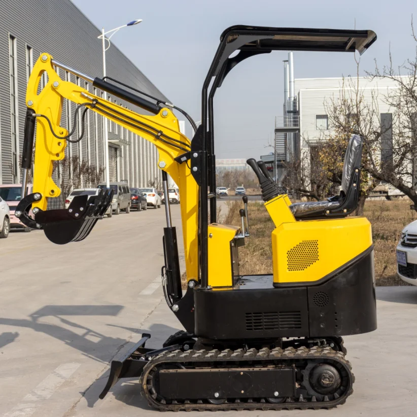Czerwony Żółty Niebieski Czarny Kolory 1T 1.2T 1.8T 2T Hydrauliczna mała koparka Bagger Mini gąsienicowa koparka wysokoprężna z bezpłatnym łyżką