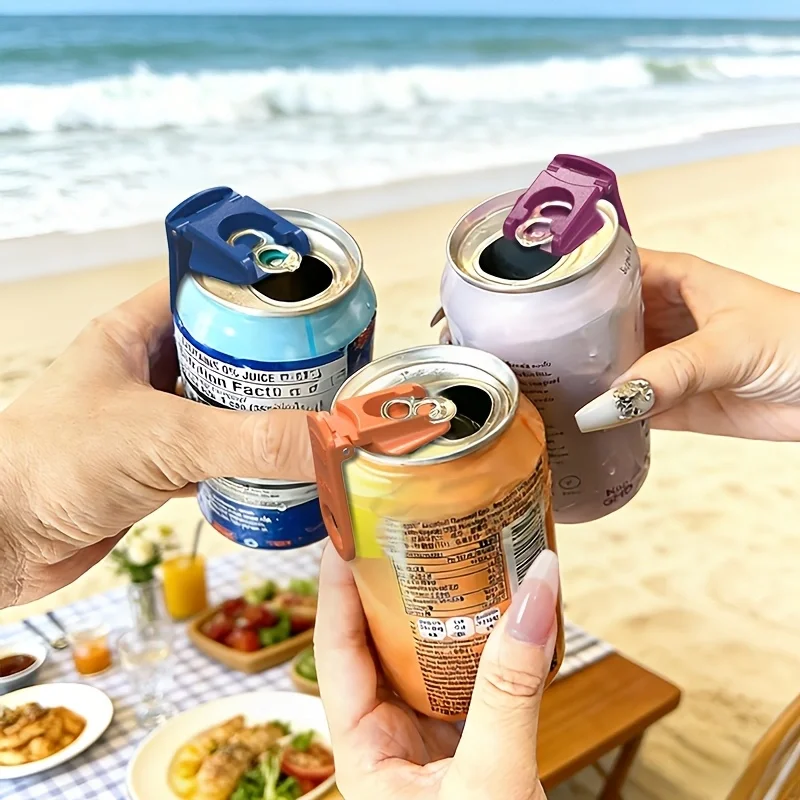 6 Pack 6 Colors Soda Can Opener & Soda Can Lids, Drink Protector Caps, Suitable for Parties, BBQ, Camping, and Travel.