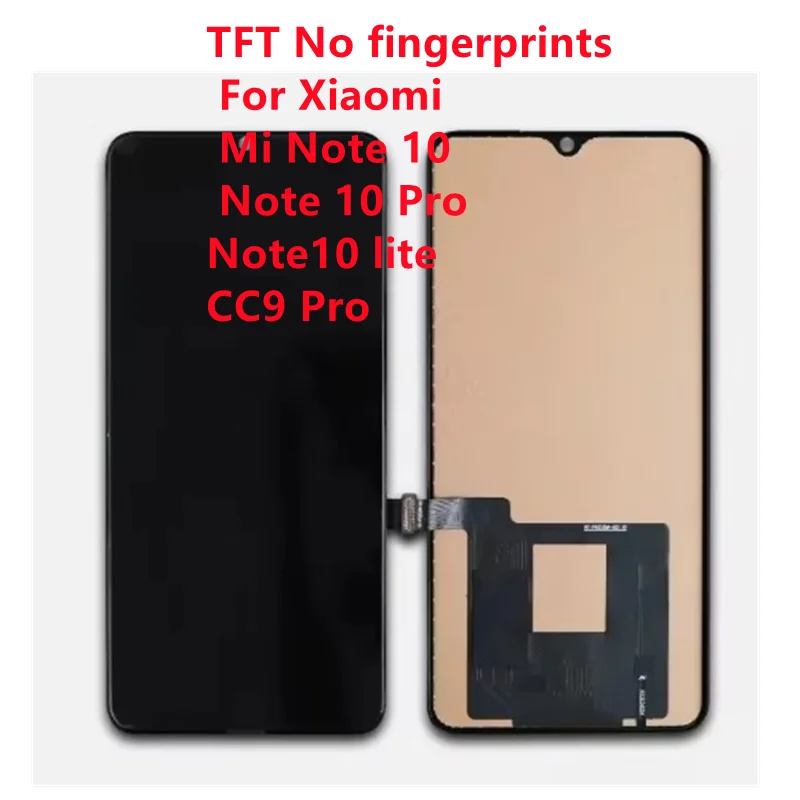 tested 6.47\'\' LCD Display For Xiaomi Mi Note 10 Lite Touch Screen Digitizer Assembly Replsembly Replacement For M2002F4LG M191