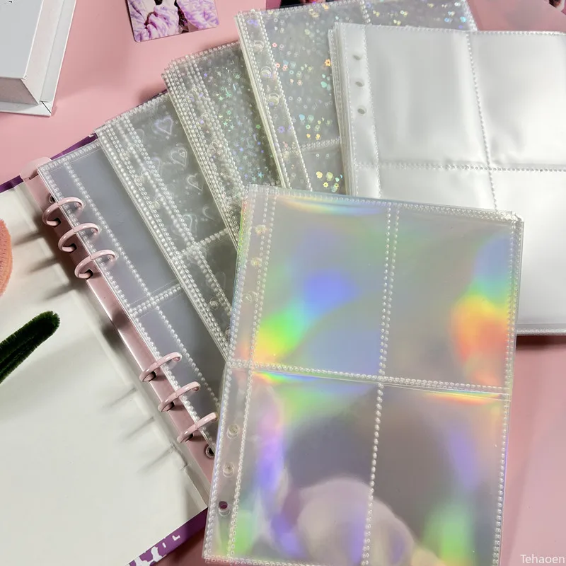 A5 1–4 Gitter Fotokarten-Ordner-Abdeckung, Kpop-Fotoalbum, Top-Loading-Foto-Blatt-Schutz, Sammelkarte für Postkarten, Kartenschutz