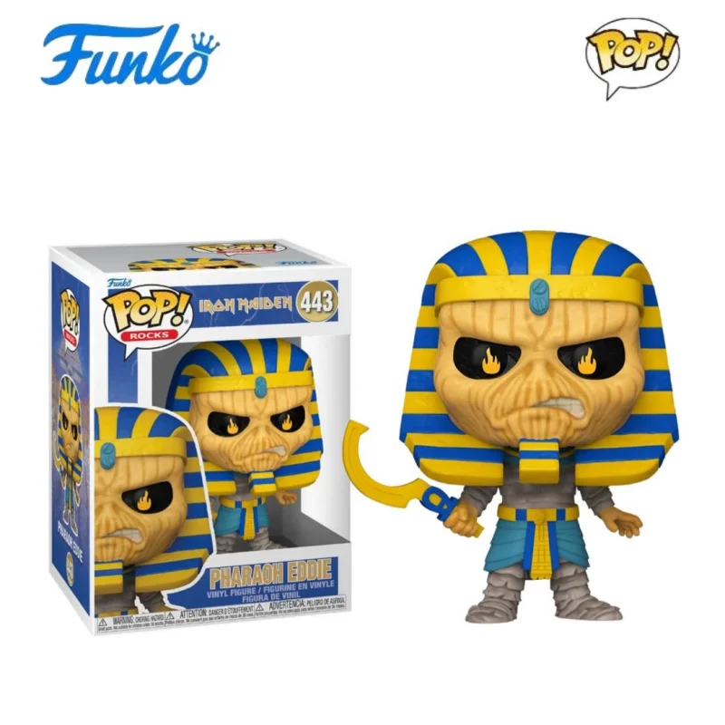 Funko Pop Iron Maiden Action Doll Cartoon Pharaoh Eddie Eddie Mummy Sculptural Model Doll Collection Decorated Children Toy Gift