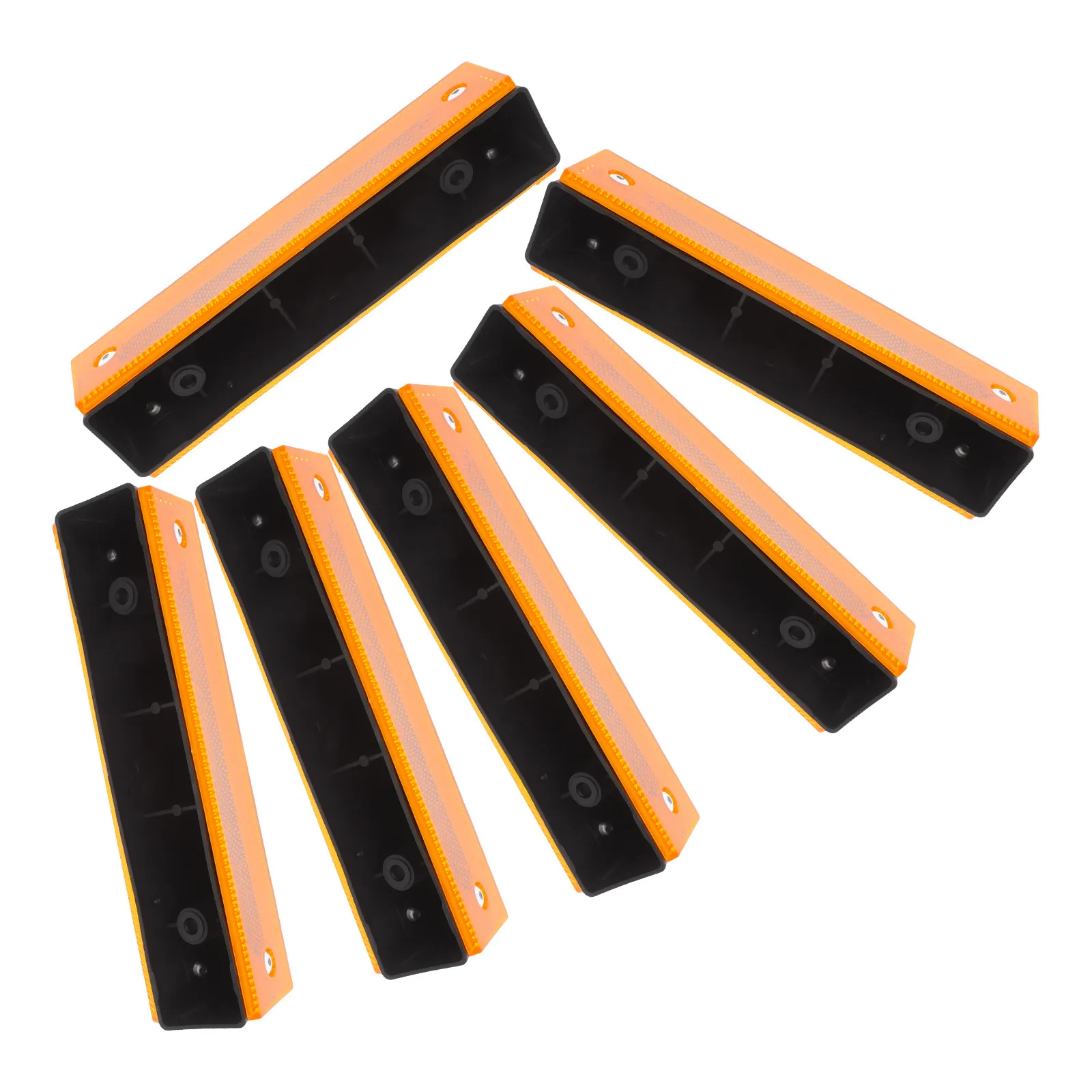 6Pcs Rectangle Reflective Roadway Marker Studs Double Sided Yellow High Visibility for Outdoor Pavement Traffic Safety and