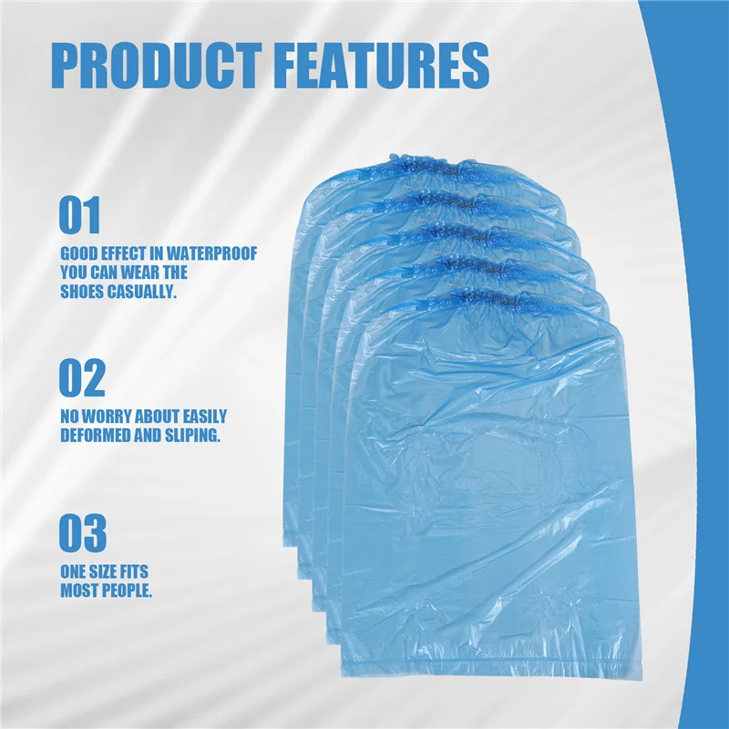 

LCLL-10 пар водонепроницаемых толстых пластиковых одноразовых чехлов для обуви от дождя с высоким берцем, противоскользящие для женщин и мужчин