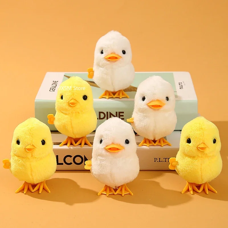 

Little Duck Wind Up Toys Yellow Jumping Chick Cute Plush Simulation Educational Walking Chicken Interesting Toy Gift For Kids