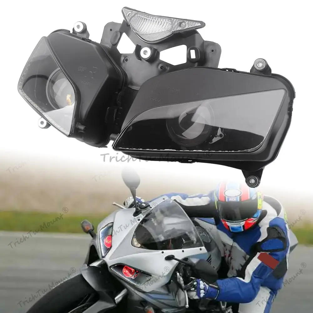 

Для Honda CBR1000RR 2004-2007 мотоцикла 100 Вт/пара передняя фара в сборе проектор фара в сборе светодиодный красный глаз дьявола
