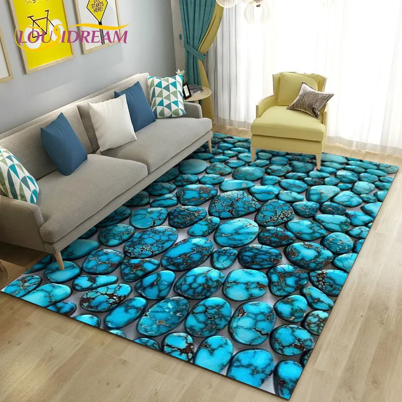 3D Nhiều Màu Sắc Cobblestone Đá Khu Vực Thảm, Thảm Thảm Cho Phòng Ngủ Phòng Khách Sofa ADSC0012 Trang Trí Bếp, kid Chống Trơn Trượt Sàn