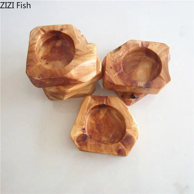 Natural Wood Ashtray Minimalist Geometry Ashtrays Smoking Accessories for Weed Creative Home Cigar Ash Tray Gifts for Boyfriend