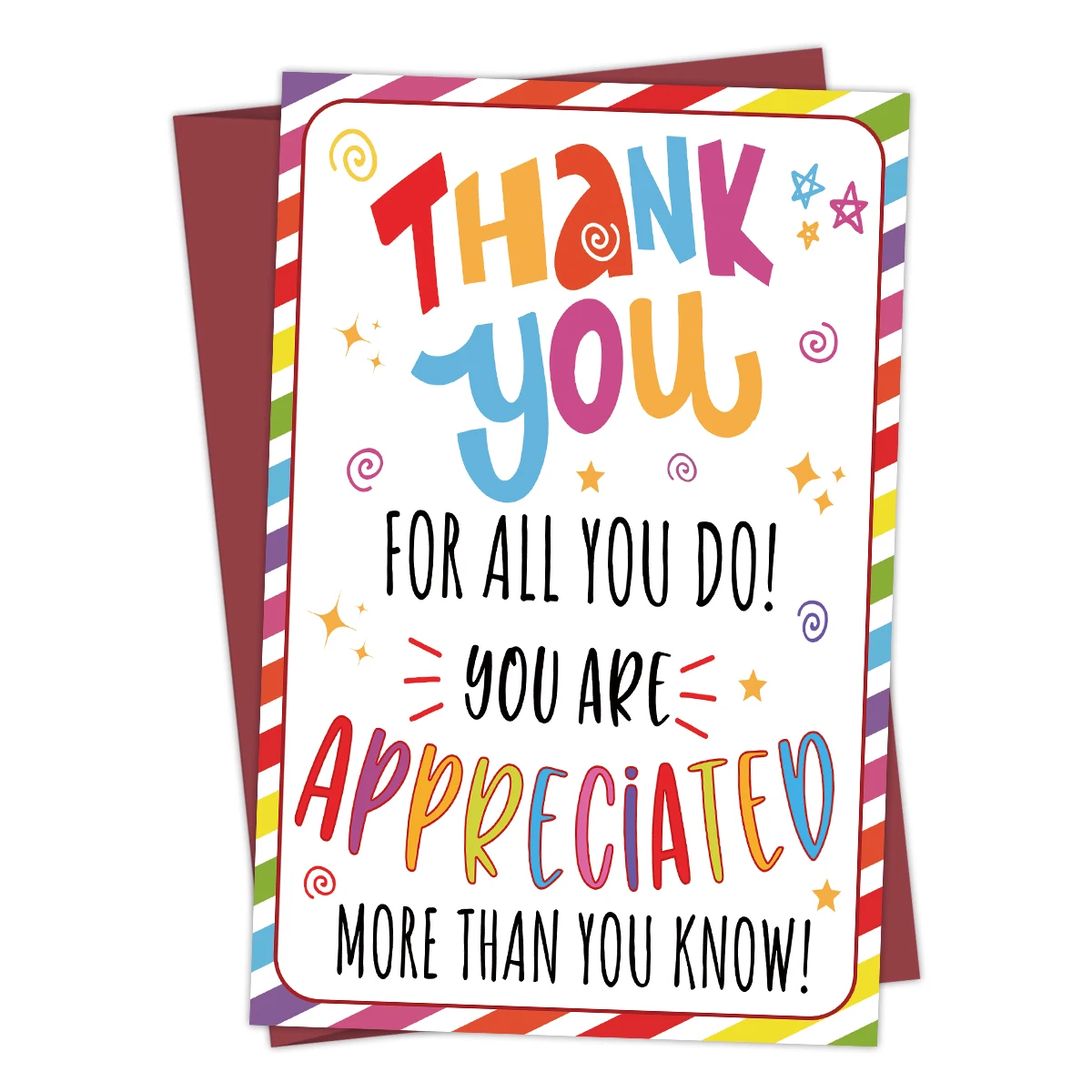 1PC Funny Teacher Appreciation Card,Creative Thank You Teacher Text Pattern Gift Card,The Best Gift For Teachers,Thank You Card