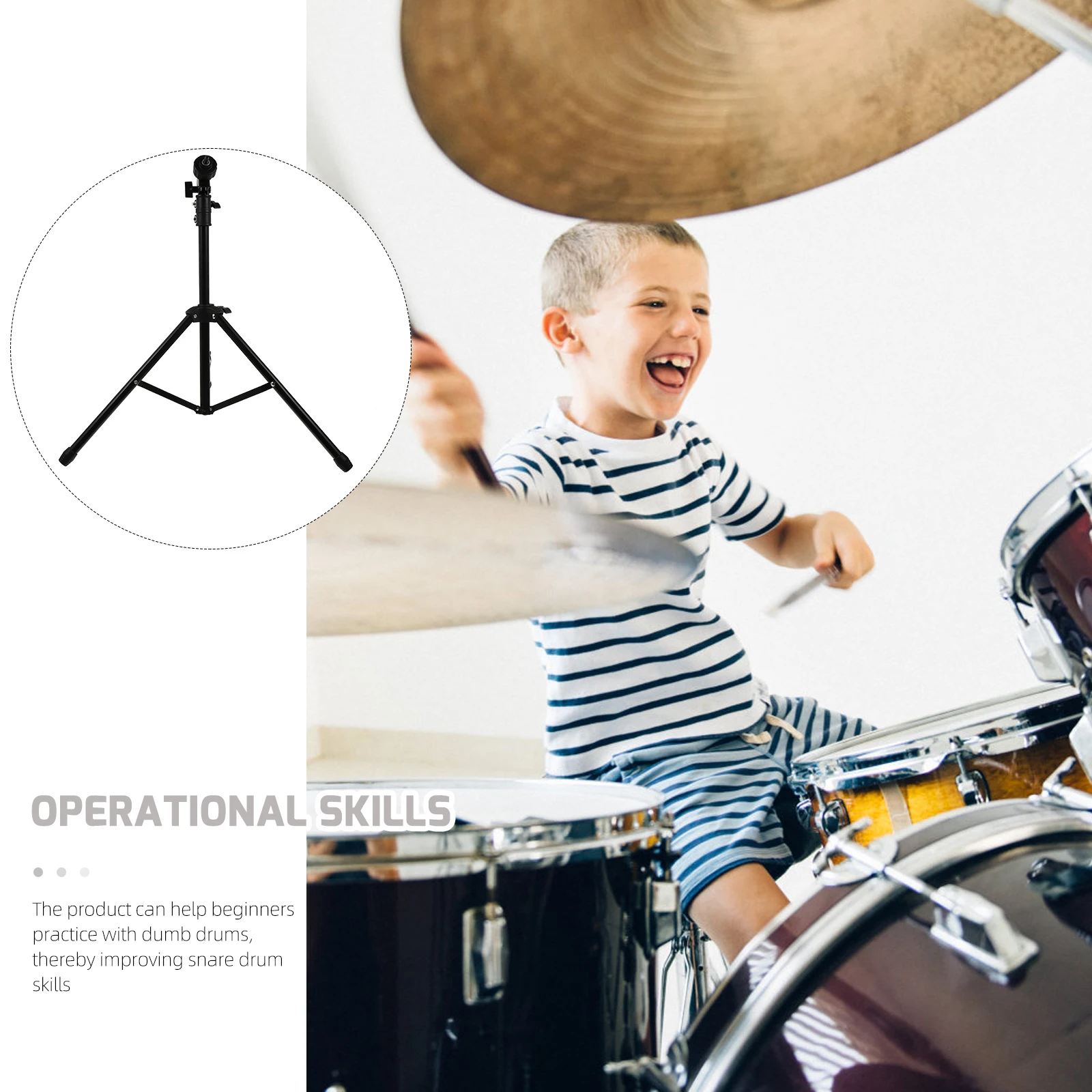 

1 set 1 Set Adjustable Metal Drum Rack Sturdy Durable Snare Practice Stand For Dumb Drum Beginner Silent Holder Tripod Bracket