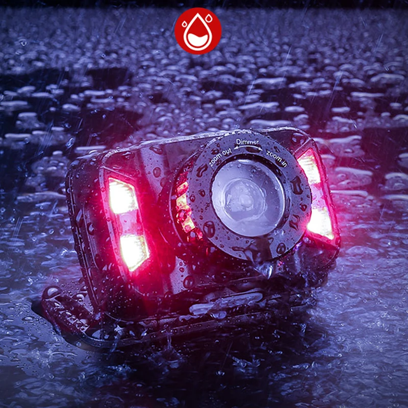SUPERFIRE HL18 Zoom Motion Sensor Headlamp USB Rechargeable LED Head Flashlight Ultra Bright Fishing Camping Bicycle Light