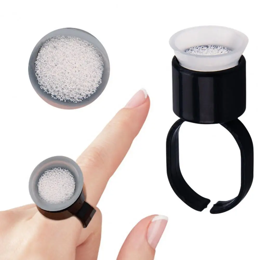 Adjustable Tattoo Rings Ductile Finger Rings 10pcs Adjustable Tattoo Ink Ring Cups with Sponge 10pcs Pigment Rings for Tattoo