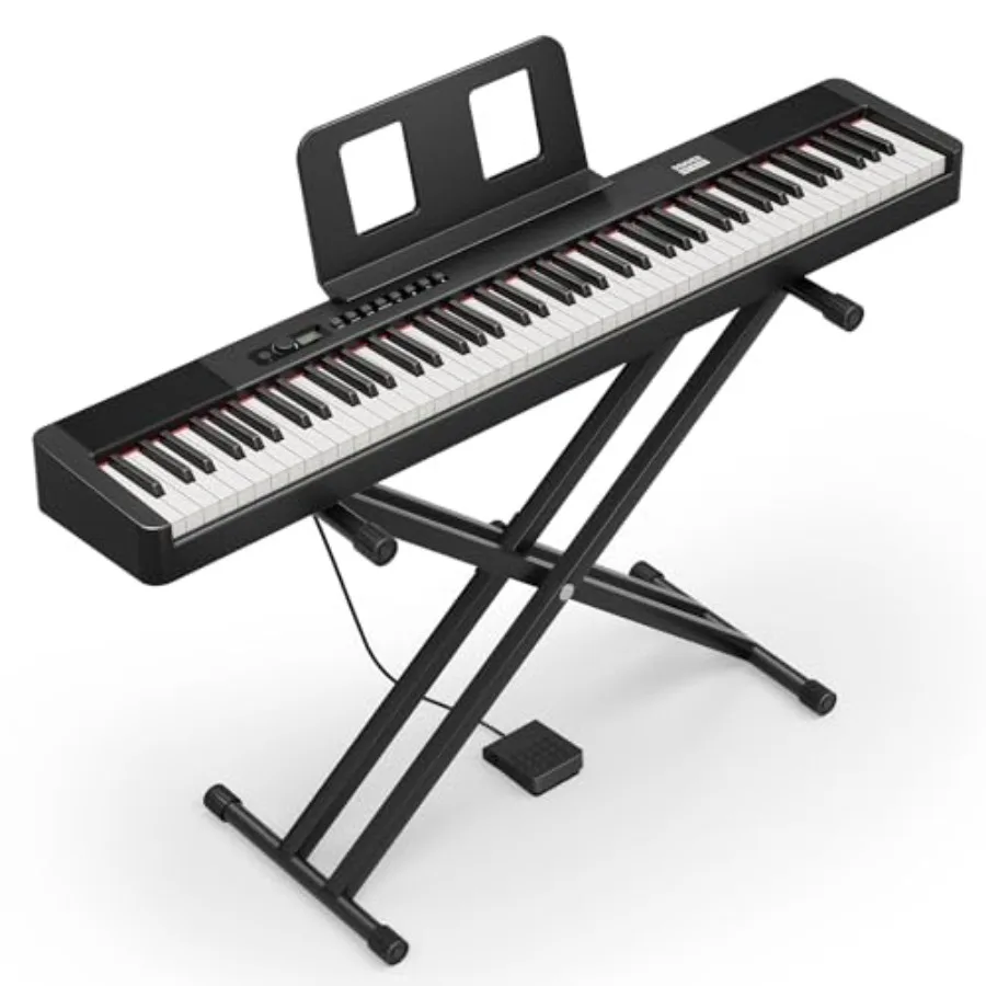 

DEP-20 Lite Beginner Digital Piano 88 Key Weighted Full Size Keyboard Portable Electric Piano Set with Stand Sustain Pedal Keyb