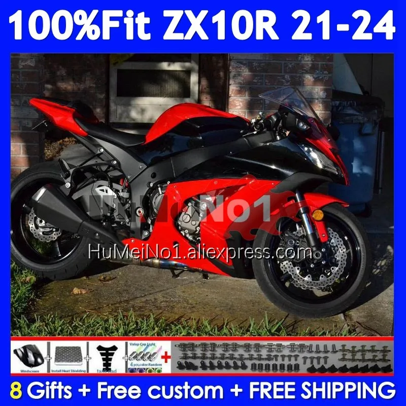 

Инъекция для KAWASAKI NINJA ZX 1000 10R Factory Red 10 R 221No.93 ZX10R 21 22 23 24 ZX-10R ZX1000 2021 2022 2023 2024 Обтекатель