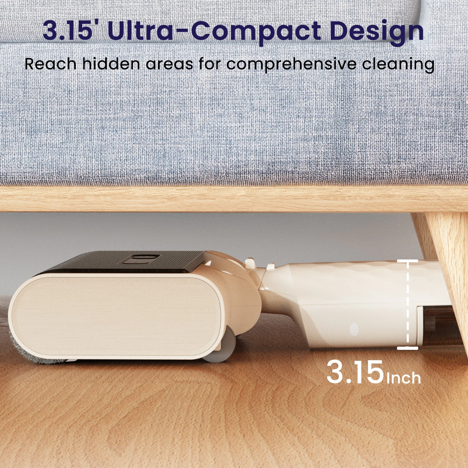 Lefant LS100 Cordless Wet/Dry Vacuum Cleaner, 2.65 kg Light & Powerful, 170° Flat, One button Self-Cleaning, Edge Cleaning