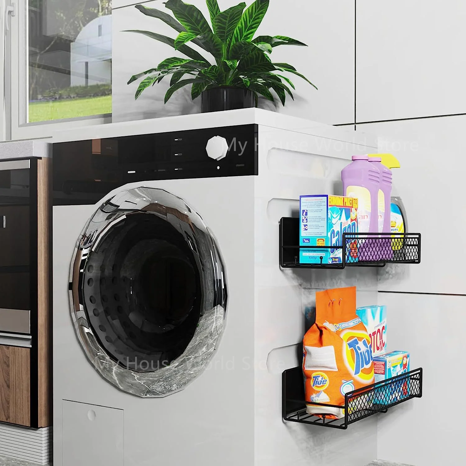 Magnet Fridge Shelf Spice Holder No Drilling Mesh Kitchen Organizer Shelf Cabinet Refrigerator Storage Rack Kitchen Accessories