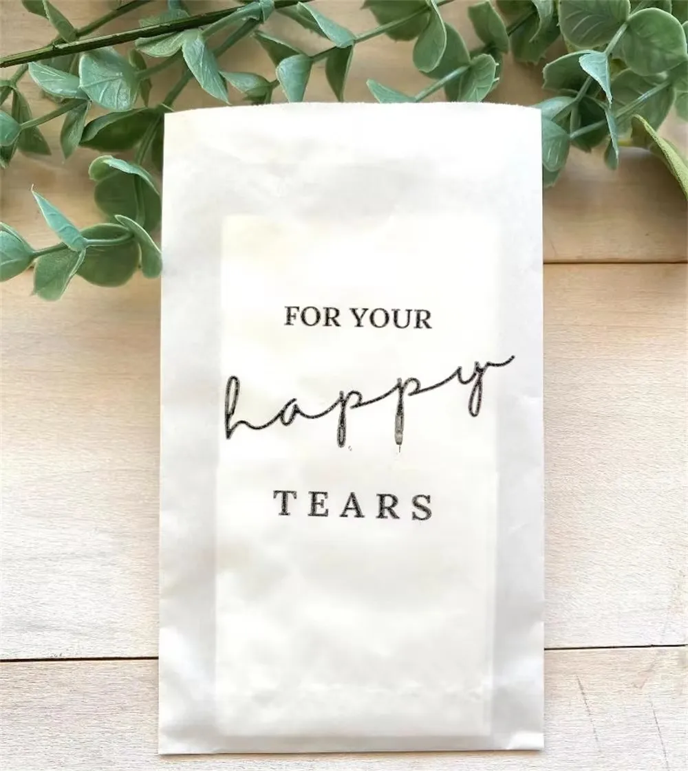 25PCS For Your Happy Tears Wedding Tissues, Tears of Joy Tissue Packets, Wedding Handkerchief, Wedding Party Favors for Guests