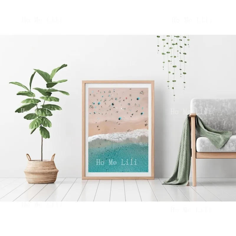 Воздушный холст в рамке без рамы с принтом Бонди Пляж Настенное искусство Австралия Декор для гостиной Пейзаж Серфинг Плакат Фотография Сидней