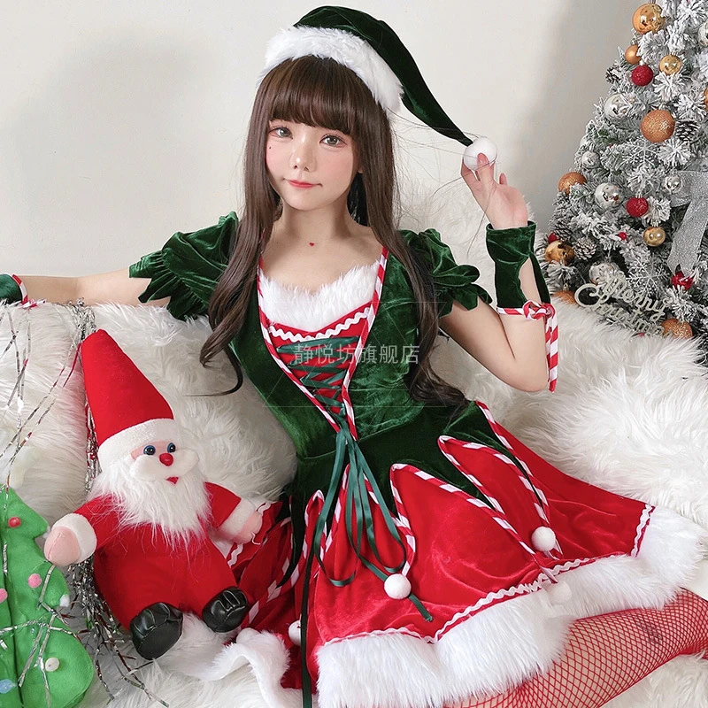 Christmas Dress Cosplay for Womem Costume Santa Claus Dress Santa Sexy Christmas Tree Role-playing Anime New Year Disfraz