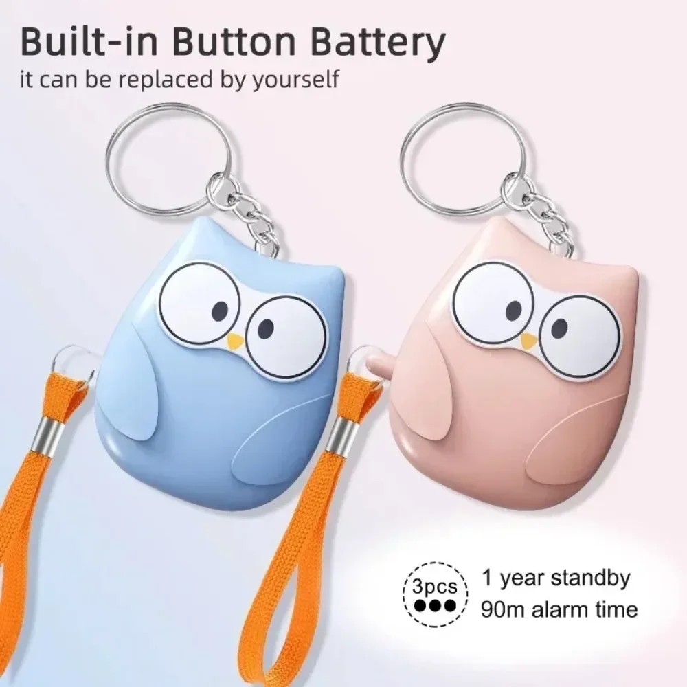 KDULIT Self Defense Alarm Cute Owl 130DB Self Defense Siren Safety Alarm for Children/Girl Personal EDC Keychain Warning Light