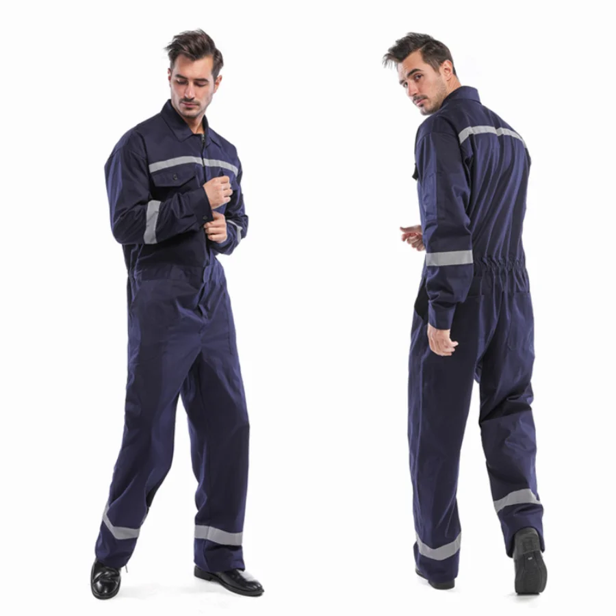 

Summer Jumpsuit Overalls Long Sleeves Thin Cotton Multi Pocket Crewman Auto Repair Coveralls Worker Protective Work Clothes