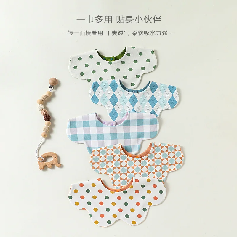Soft Cotton Baby Bib Petal Shape Double Sided Infant Saliva Towel Absorbent Anti Spit Up Burp Cloth Daily Feeding Accessory
