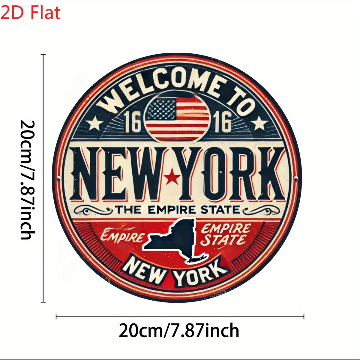 Welcome to New York Vintage Metal Sign - Retro Wall Decor for Man Cave, Home, Bar, Cafe, Garage & Patio, Perfect for Room Decor