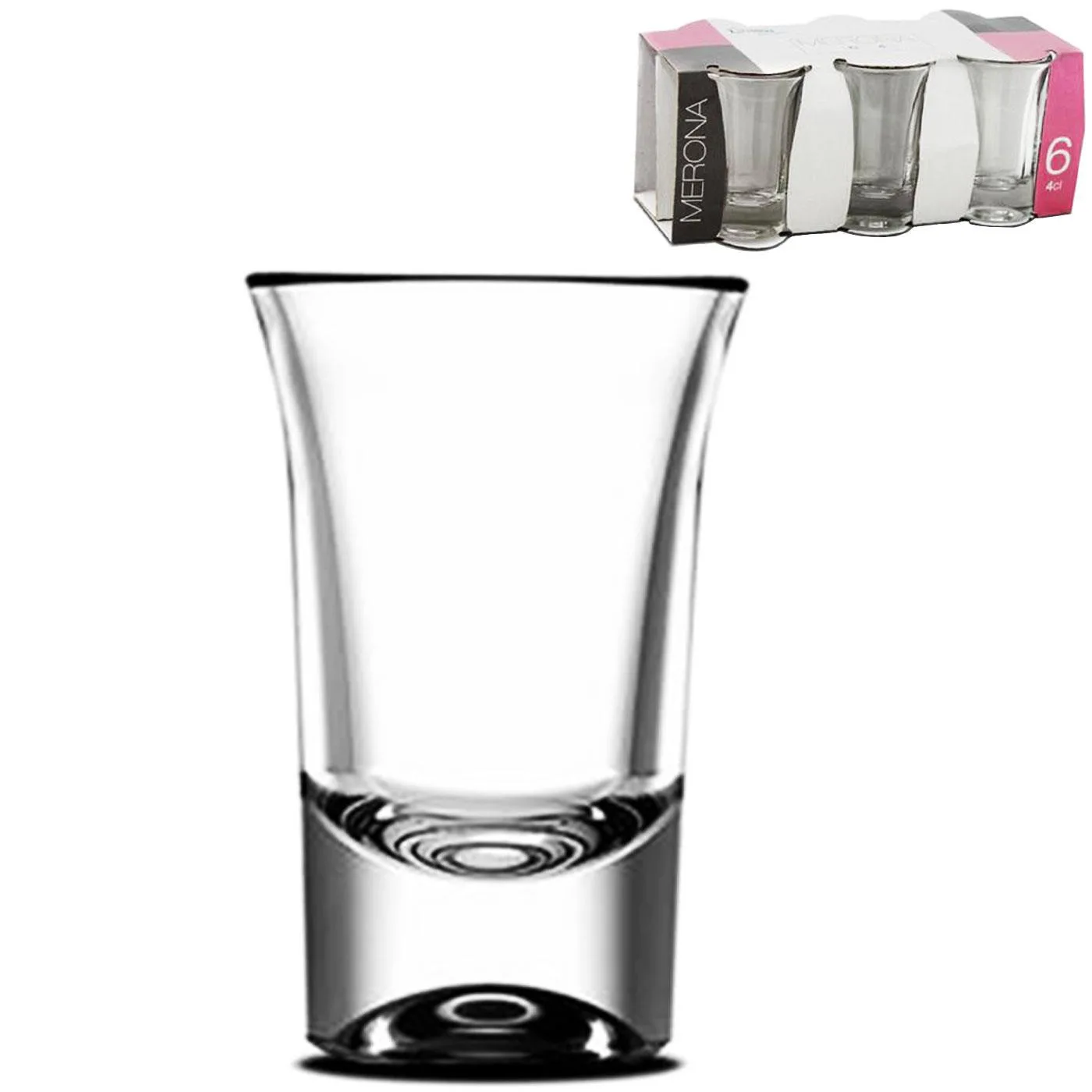 Set of 6 4 cl glass shot glasses, merona, stable, dishwasher safe