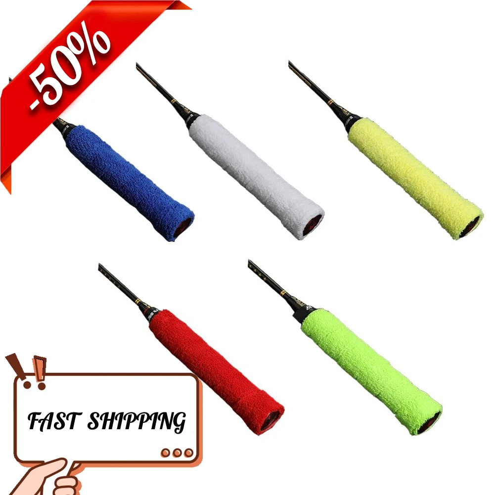 

Badminton Tennis Racket Towel Hand Glue Cotton Non-slip Sweat Tape Badminton Racket OverGrip Sweatband Tape Wraps