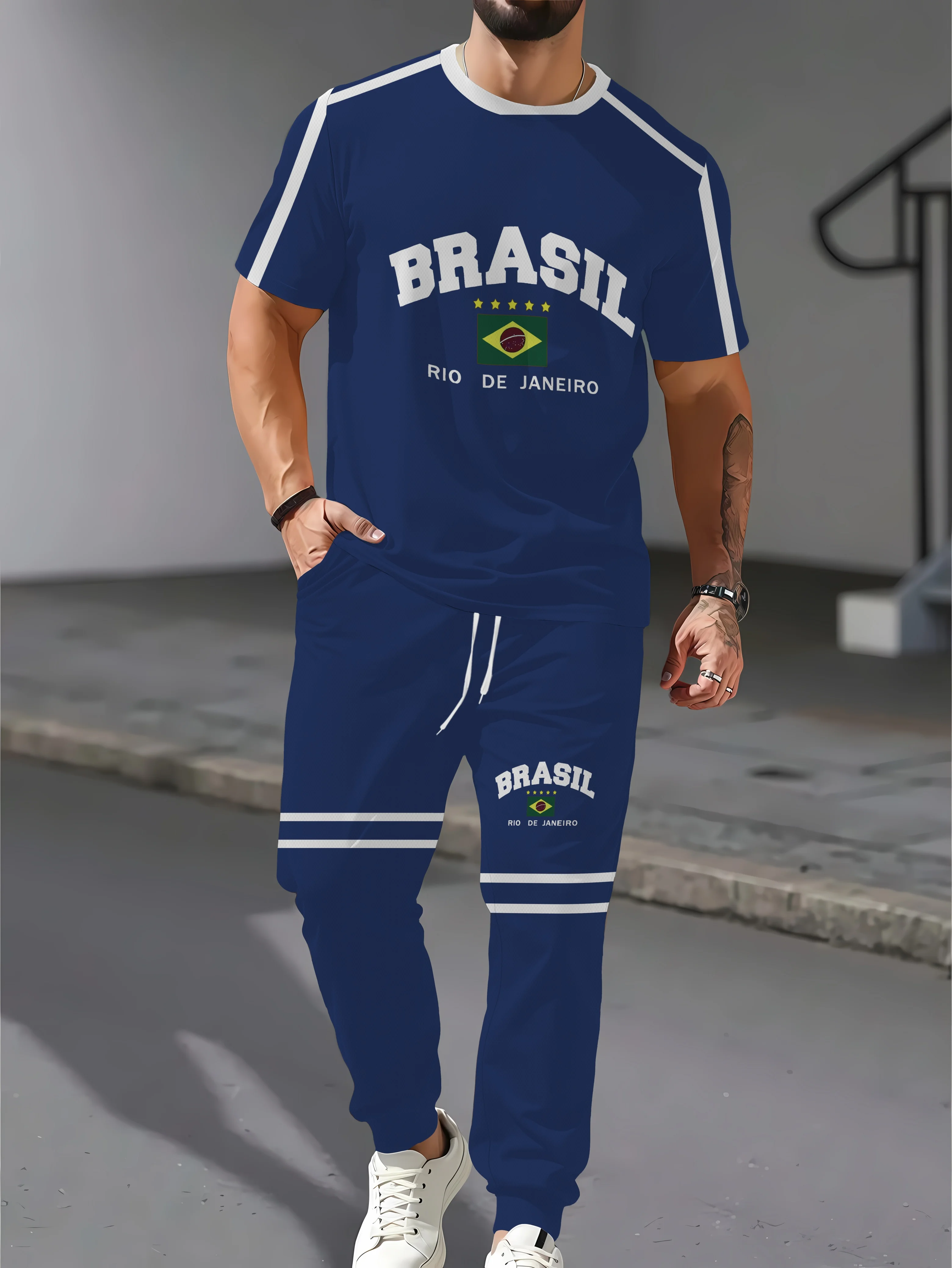 

Summer 2025 Bestseller 3D printed pattern casual fashionable simple lightweight breathable soft and comfortable men's suit