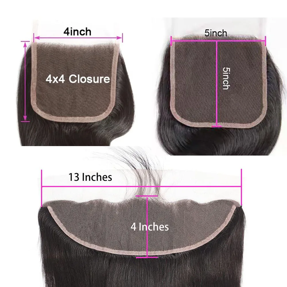 Kinky Curly 13x4 Lace Frontal And Closure Brazilian 100% Human Hair Remy 4x4 Lace Closure Body Wave Deep Wave Water