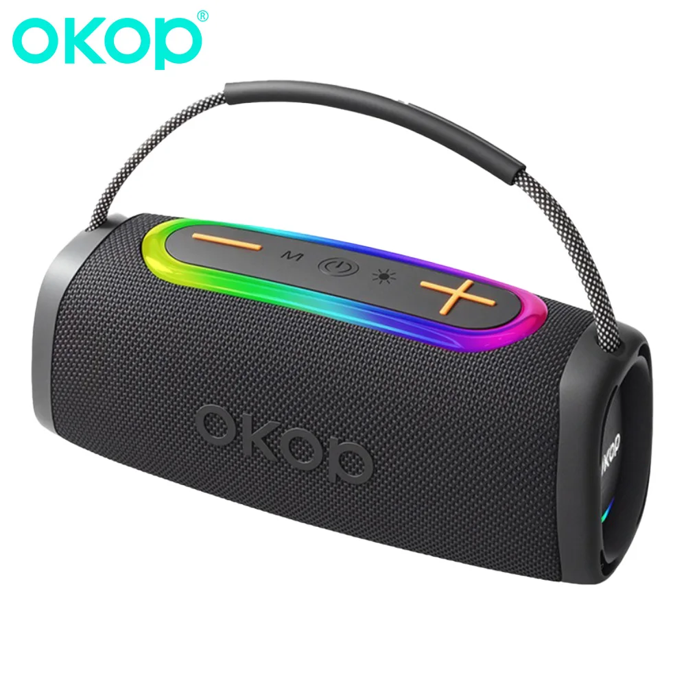 

OKOPportableBluetooth speakeroutdoor party camping speakerTWS high-quality music player TF USB LEDsound bar caixa de som com led
