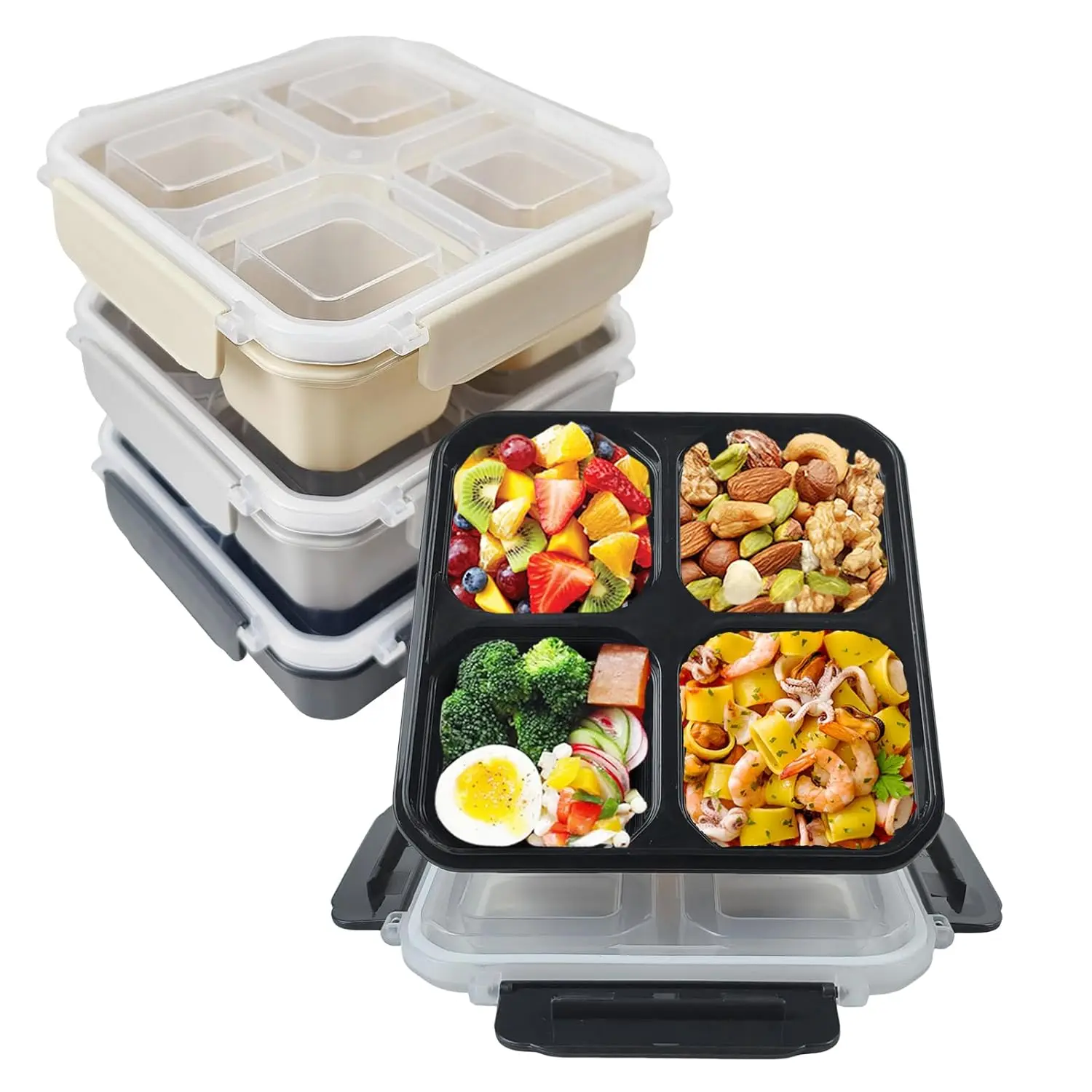 Bento lunchbox box box box box Box Set 4 stuks voedselcontainer, luchtdichte lunchbox, werkbox, Bento container, kinderontbijtdoos, herbruikbare containers, keukenaccessoires