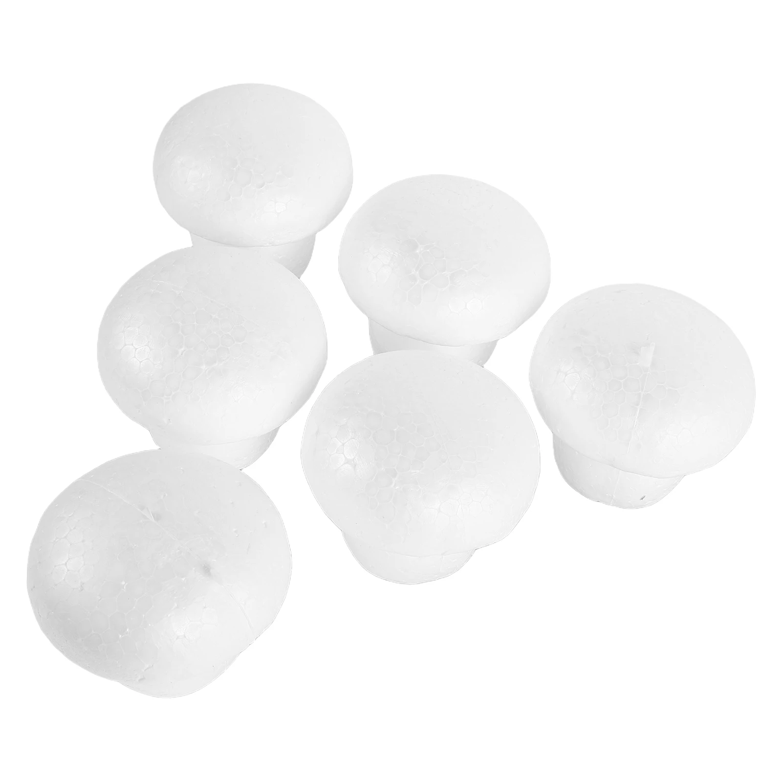 

6pcs Foam Mushroom Models Mini Craft Mushrooms For Stacking Puzzles Fairy Garden Decor Unpainted Polystyrene Balls Artificial
