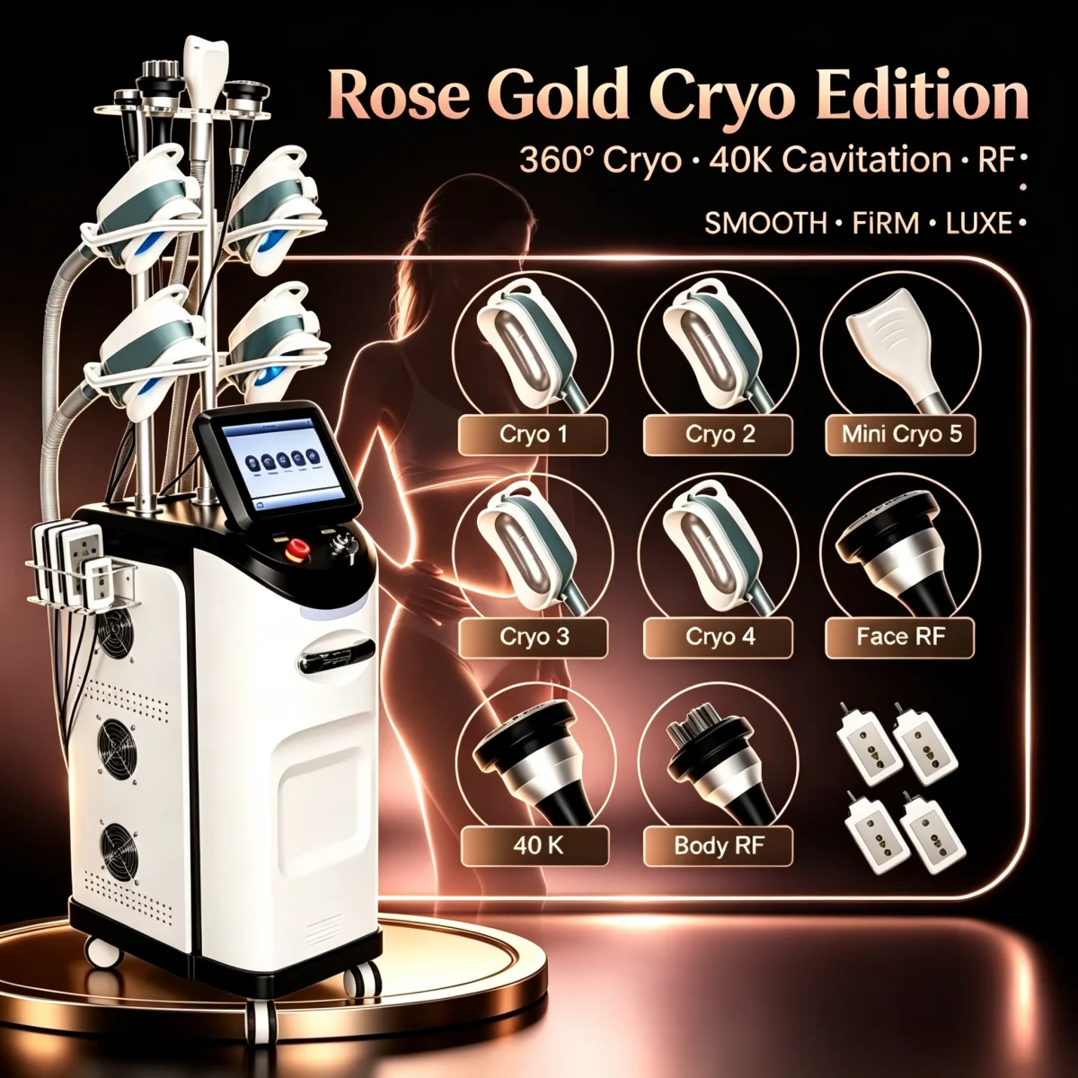 Portable 360 Cooling Sculpting Body Slimming Machine Loss Weight Fat Freezing Cellulite Removal Vacuum Cavitation Machine
