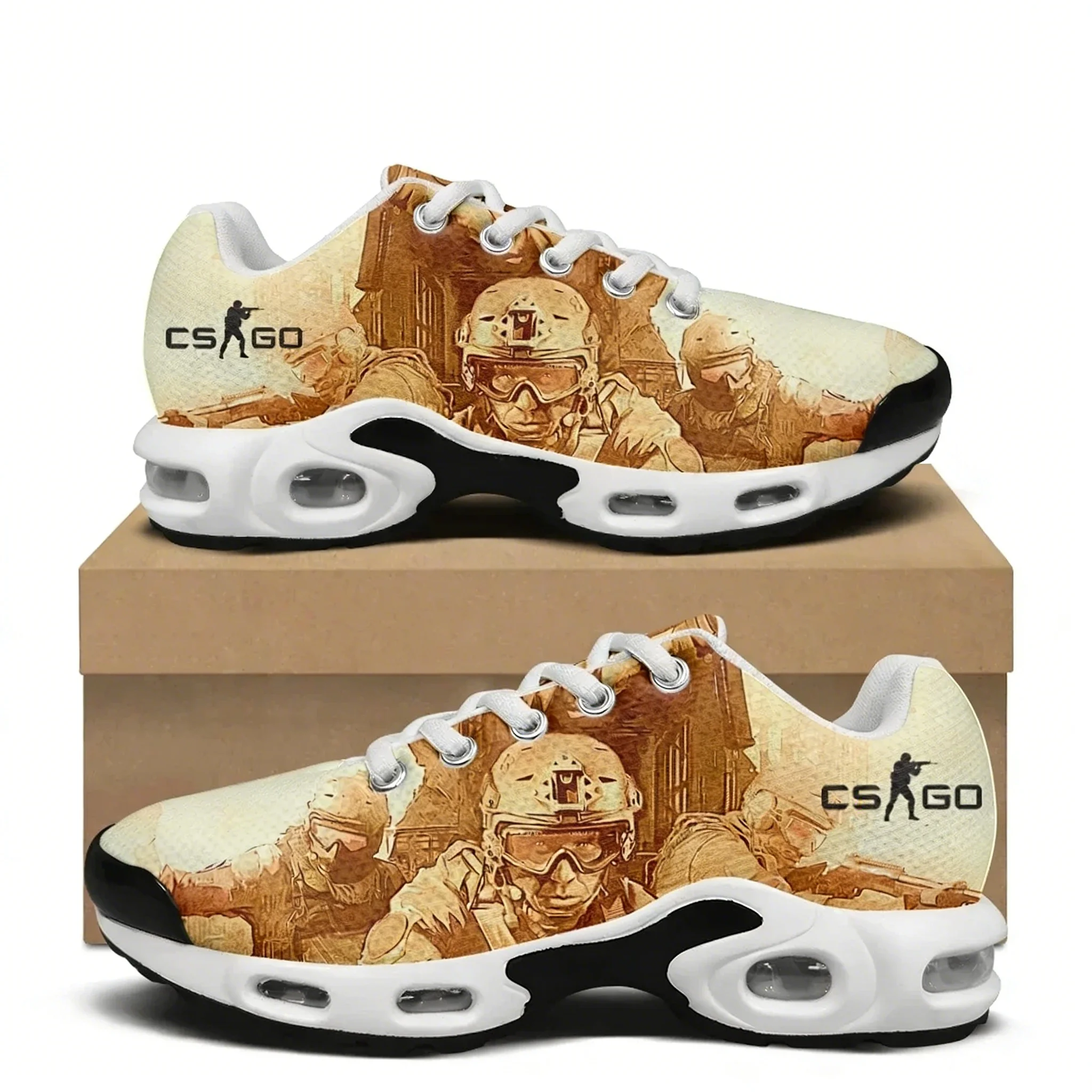 

Counter Strike Global Offensive Air Cushion Sneakers Mens Womens Teenager Lightweight Sports shoes Custom Leisure Mesh Sneaker
