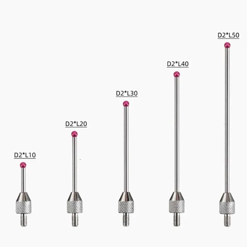 1pc M2.5 CNC Probe Measuring Head 2mm Stylus Ball Porcelain Shaft 10-50mm CNC Probe Head Porcelain Shaft Touch Probe Tools Parts