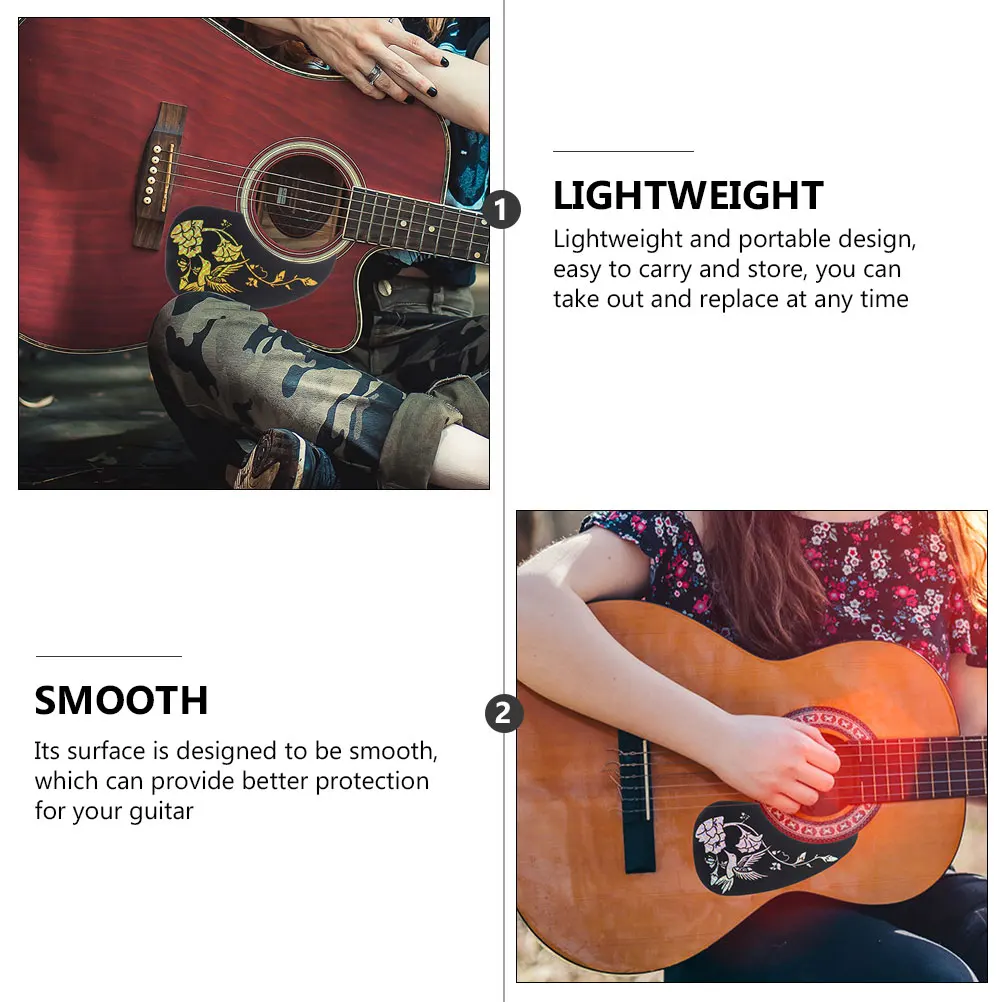 

2pcs Acoustic Plastic Hummingbird Design Anti-Scratch Protection Plate Protective Sticker For Electric