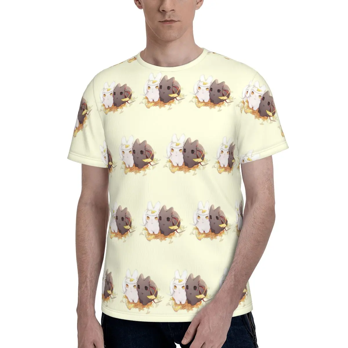 Футболка Untamed Mdgz Wangxian Bunnies Mo Dao Zu Shi для мужчин, хлопковая, с коротким рукавом и круглым вырезом, летняя одежда, топы.